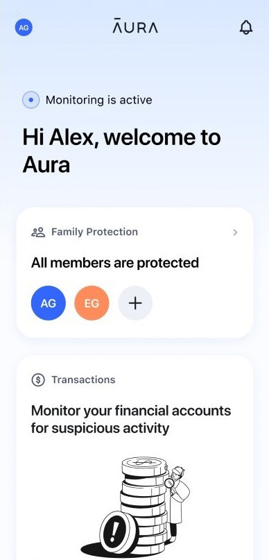 Aura iPhone monitoring